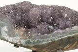 Dark Purple Amethyst Geode With Metal Base #208995-1